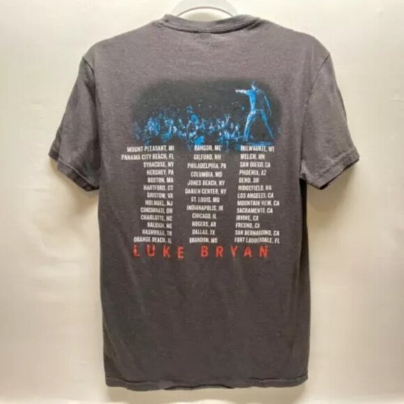 Luke Bryan Tour 2021 Concert Tee Men's Small Gray District Graphic Logo T-Shirt - Picture 2 of 8